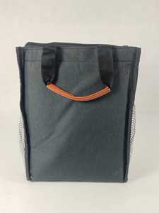 Large Durable Black Insulated <b>Lunch</b> <b>Bag</b> with Silver Thermal Foil Lining Portable Reusable <b>Lunch</b> Cooler <b>Tote</b> with Zipper Closure - Product Image 3