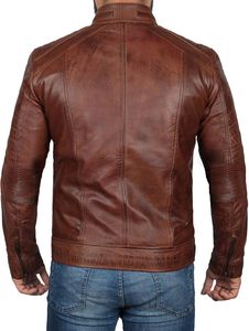 High Quality Somine Industries <b>Men</b> Regular Fit Vintage <b>Leather</b> Canvas Stand <b>Bomber</b> Jacket Eco-Friendly Waterproof Winter 300g - Product Image 4