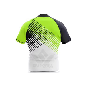 Camiseta de Rugby Sublimada para Hombre, Manga Corta, Corte Atlético, Absorbe la Humedad, Estampado Geométrico, Ropa Deportiva para Todas las Temporadas - Product Image 6