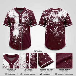 Maillot de baseball pour hommes à boutons intégraux, broderie personnalisée, fournisseur en gros - Product Image 2