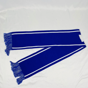 Ensemble écharpe et bonnet longs en acrylique bleu roi Zeta Phi Beta, motif sportif football, logo personnalisé, équipement universitaire d'hiver pour sororité - Product Image 4