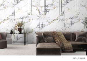 กระเบื้องพอร์ซเลนสีทองเงาสูง ขนาด 60x120 ซม. 600x1200 มม. 24x48 นิ้ว สำหรับตกแต่งภายในระดับพรีเมียม มีความต้องการสูง - Product Image 6