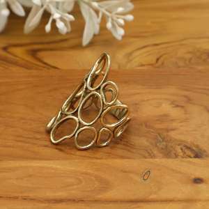 Gold Bubble <b>Ring</b> <b>Statement</b> Cocktail Lattice Open Work Bold Geometric Gift for Her, Bohemian Artisan <b>Ring</b> - Product Image 3