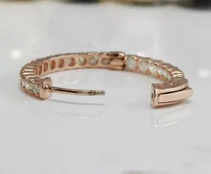 Pendientes de Aro de Moissanita con Corte Redondo y Pavé Completo, Chapados en Oro Rosa sobre Plata, Joyería de Lujo para Mujer - Product Image 2