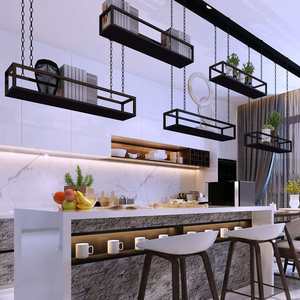 Étagère flottante industrielle en métal noir avec chaîne, support de fleurs multi-niveaux, plateau de serre intérieure, présentoir de fenêtre, jardinière - Product Image 4