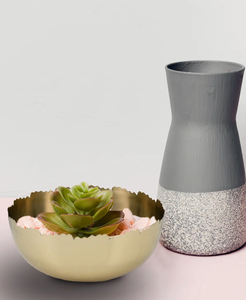 Premium Quality Handmade Aluminium Metal Bowl Feather Edges Sustainable Classic Modern <b>Tabletop</b> Food Serving Travel Wedding Bowl - Product Image 5