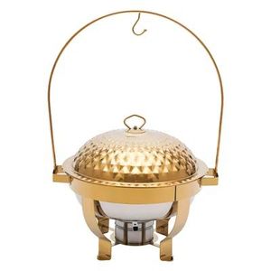 Calentador de Comida Tipo Buffet de Diseño, Acero Inoxidable con Acabado Dorado, con Tapa, para Catering, Hoteles, Restaurantes, Decoración y Uso Doméstico - Product Image 1