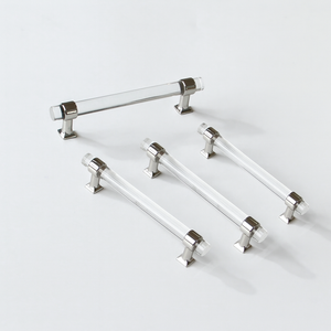 Wholesale Price Modern Zinc Alloy Acrylic Cabinetry Handles Clear <b>Bar</b> <b>Pull</b> <b>for</b> Kitchen Bathroom Wardrobe Drawer Furniture - Product Image 2