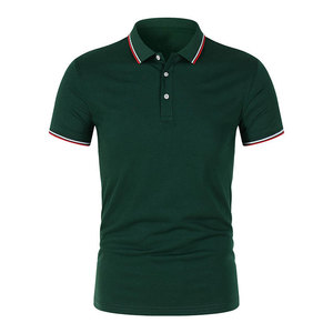 Men's Dark Green Short Sleeve for Shirt Solid Color Jersey Fabric Breathable Casual Polyester/Cotton Knitted Design - Product Image 1