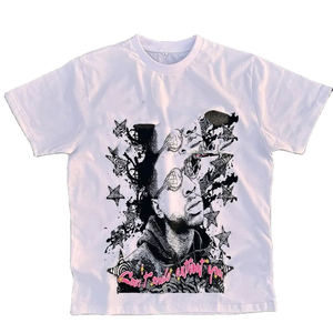 Camiseta Corta Personalizada de Algodón 100% de Alto Gramaje, Oversize, con Estampado DTG, Gráficos Hip Hop, Ajuste Ajustado y Cuadrado para Hombre - Product Image 1