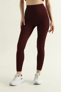 Leggings de yoga pour femmes, taille haute, longueur intégrale, couleur unie, en Spandex et Polyester, respirants, avec taille élastique, imprimés, imperméables et coupe-vent - Product Image 4