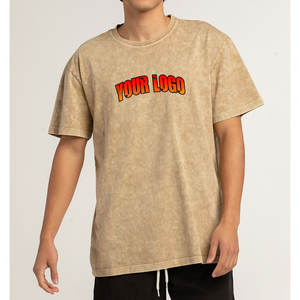 T-shirts pour hommes en coton 100% à manches courtes, qualité supérieure, lavage à l'acide, personnalisables, respirants, prix bas, vente chaude - Product Image 1