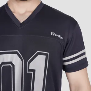 Camiseta deportiva con cuello en V personalizada por sublimación, fabricante de camisetas deportivas de malla para hombre, venta al por mayor OEM, MOQ bajo - Product Image 6