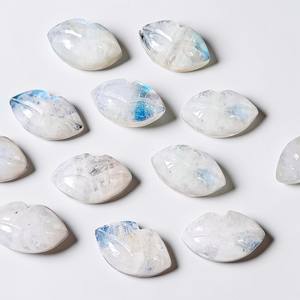 Colgante de Cristal Tallado en Forma de Labios con Piedra Lunar Arcoíris, Oro y Plata 925 para Fabricación de Joyas DIY, Collares y Pendientes - Product Image 4