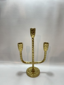 Ensemble de 4 élégants bougeoirs en aluminium argenté avec tiges en bambou et coupelles festonnées, supports de bougies coniques, décoration de centre de table - Product Image 6