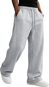 <b>Oversized</b> <b>Sweatpants</b> Men Custom Logo Heavyweight Fleece Joggers Regular Fit Elastic Waist Casual Breathable Streetwear Lounge - Product Image 3