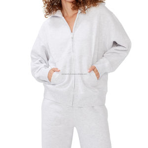 Survêtement zippé pour femme, look sportif, vêtements d'extérieur, toucher doux, confortable et lourd, survêtement zippé intégral pour femme - Product Image 3