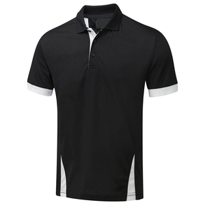 Polo de Manga Corta para Hombre, Color Negro y Blanco, Corte Regular, Secado Rápido, Informal, Tejido de Poliéster - Product Image 2