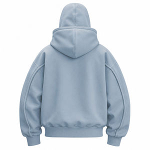 Futuristic utility <b>hoodie</b> featuring a full <b>zip</b> front sculpted hood and functional <b>pockets</b> for an elevated urban look - Product Image 2