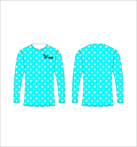 Maillot de sport personnalisé à manches longues, sublimation, imprimé pois turquoise, respirant, haute performance, pour uniformes de sports d'équipe, vente en gros - Product Image 1