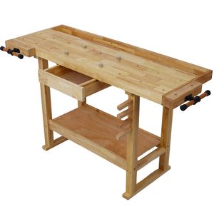 Banco da Lavoro per Falegnameria da 55 Pollici con Morsa ad Azione Rapida da 7 Pollici per Officina o Lavorazione del Legno Domestica - Product Image 2