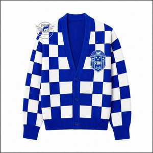 Cardigan pour femmes, nouveau design Zeta Phi Beta, col en V, manches longues, broderie, tricot plat décontracté, hiver - Product Image 1