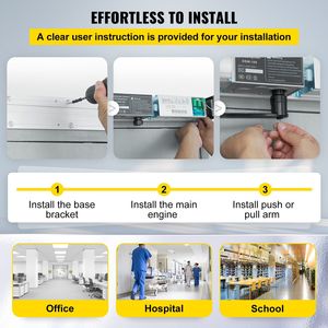 Apriporta automatico Max.220lbs capacità operatore porta a battente per disabilità e elencati 2 telecomandi Wireless 2 pulsanti di uscita 5 ID - Product Image 6