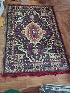 Tapis tissé à motif médaillon traditionnel avec franges, tapis de sol doux pour salon, chambre à coucher, usage intérieur, tapis décoratif - Product Image 3