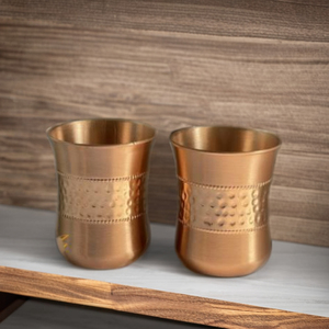 Curve Hammered Copper Luxury Tumbler-Leak-Proof Reusable <b>Large</b> Capacity Portable Matte Finish - Product Image 1