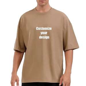 T-shirt de luxe pour homme 100 % coton, coupe oversize, logo personnalisé, coupe ample et épaisse, t-shirt vierge pour homme - Product Image 5