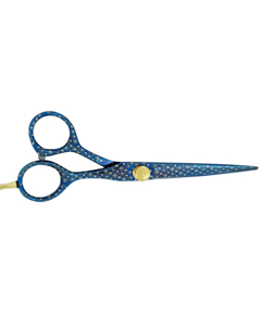 Durable Lightweight Salon Hair Cutting Scissors <b>Barber</b> Shears Hairdressing Scissors Sharp <b>Blade</b> Blue Patterned Design - Product Image 3