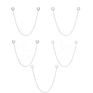 Bijoux de corps de chaîne de mamelon non perçants les plus chauds avec des anneaux de mamelon de piercing de ventre d'acier chirurgical de modèle de bouclier d'acier inoxydable - Product Image 4