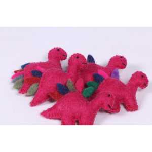 Handmade <b>Fashionable</b> Pink Dinosaur Felt <b>Brooches</b> 10 Pieces by Feltandwool - Product Image 3