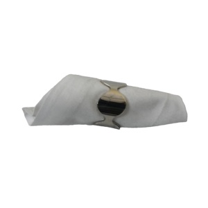 Nouvelle conception faite à la main décoratif rond de serviette nickelé conception personnalisée en laiton métal rond de serviette - Product Image 6