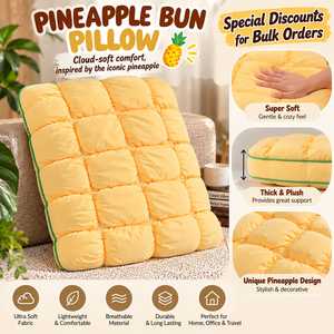 Coussin décoratif moderne en forme de pain d'ananas, doux et moelleux, matelassé, avec housse en coton, pour soutien du dos et du cou, idéal pour lit et canapé. - Product Image 4