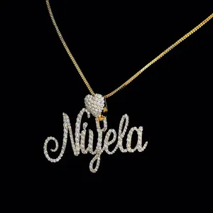 Colgante con Nombre Nijela, Plata 925, Bañado en Rodio, Moissanita, Forma de Animal, Estilo Hiphop, Joyería de Lujo para Mujer, Uso Diario - Product Image 4