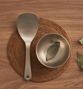 NOBBAN Premium Korean Bronzeware Rice Paddle, 99.9% Antibacterial Bangjja Yugi Rice Scoop, Non-Stick Durable <b>Serving</b> <b>Spoon</b> - Product Image 5