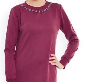 Venta al por mayor Casual Wear Comfort High Quality Women Solid Street Wears Service Cotton Crewneck Drop-shoulder Fashion Sweatshirt - Product Image 6