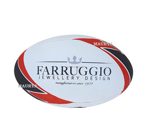 Balón de rugby de goma duradero impreso con logotipo personalizado, Fútbol cosido a mano para entrenamiento fabricado en India - Product Image 6