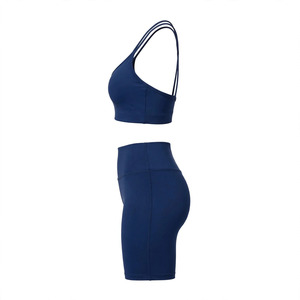 Conjunto Deportivo para Mujer, Color Personalizado, Sujetador Deportivo Sin Costuras, Shorts de Cintura Alta, Sin Varillas, Copa Completa, Secado Rápido - Product Image 5
