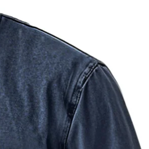 Chemise Henley pour homme à col montant, délavée à l'acide, avec poche, manches longues, style décontracté et tendance, très vendue et de haute qualité - Product Image 3