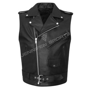 Chaleco de Motociclista de Cuero Genuino Grueso, Ropa Deportiva a Prueba de Viento para Niños, Chaleco de Moto de Talla Grande - Product Image 1