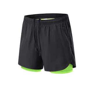 Shorts de sport pour homme, design flexible, tissu 100% polyester, extensible, performance, vêtements de sport actifs, jogging, athlétisme, entraînement - Product Image 1