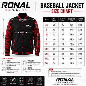 Ropa para Hombre Talla Grande, Chaqueta Universitaria de Béisbol de Manga Larga, Chaqueta Universitaria de Béisbol con Letras Bordadas, Último Estilo - Product Image 6