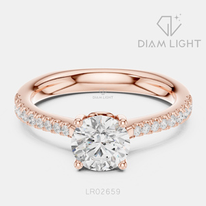 Bague de mariage ronde 0,90 carat, bijoux fins, certifiée IGI, or blanc 14 carats, diamant de laboratoire, bague de fiançailles et d'anniversaire - Product Image 5