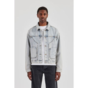 Men's Solid Wash Denim Jackets Fashion Men Cotton Jeans Jackets Casual Streetwear Fashion Vintage Button Denim Jacket - Product Image 3