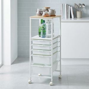 Muebles Modernos para Almacenamiento en el Hogar, Cajonera Metálica Blanca de 5 Niveles, Multifuncional, Ahorra Espacio, para Oficina, Hogar y Sala de Estar - Product Image 1