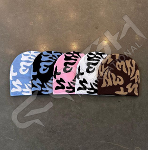 หมวกบีนนี่ Cosh International แบบ unisex สีน้ำเงินขาว ลายพราง  ถักแบบแจ็คการ์ด สไตล์สตรีท  หมวกไหมพรมฤดูหนาว น่ารัก อุ่นสบาย - Product Image 6