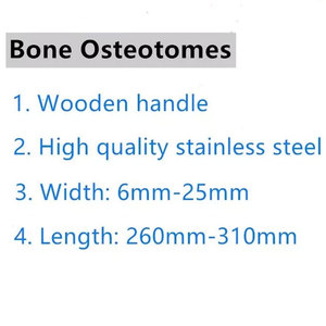 Osteótomos de acero inoxidable de alta calidad, cuchillo para huesos de 6 mm y 25 mm, juego de instrumentos ortopédicos, instrumentos quirúrgicos de Tegra CE - Product Image 4
