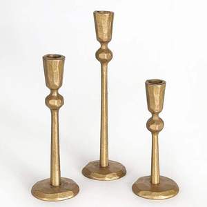 Support à bougies double en laiton vintage avec motif feuille, candélabre décoratif en métal pour la décoration intérieure, table à manger, salon - Product Image 4